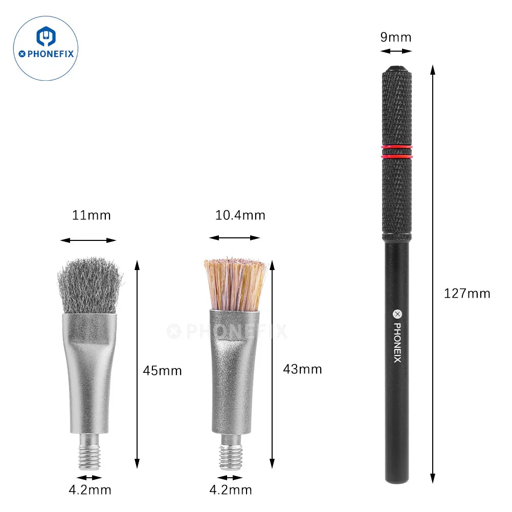 Cepillo de limpieza PHONEFIX TE-158 para placas base de teléfonos, herramienta para eliminar el pegamento de los chips, herramienta manual universal para reparaciones electrónicas.