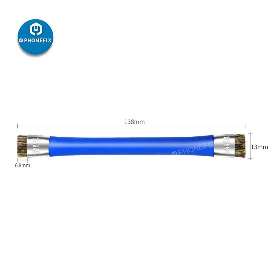 PhoneFix BST-71 anti-static double-head hard brush for PCB BGA repair, universal hand tool for electronics cleaning and maintenance.