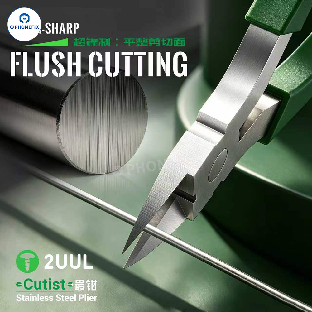 PhoneFix 2UUL CT01 stainless steel cutting pliers for phone repair, universal hand tool for precise cutting and wire trimming.