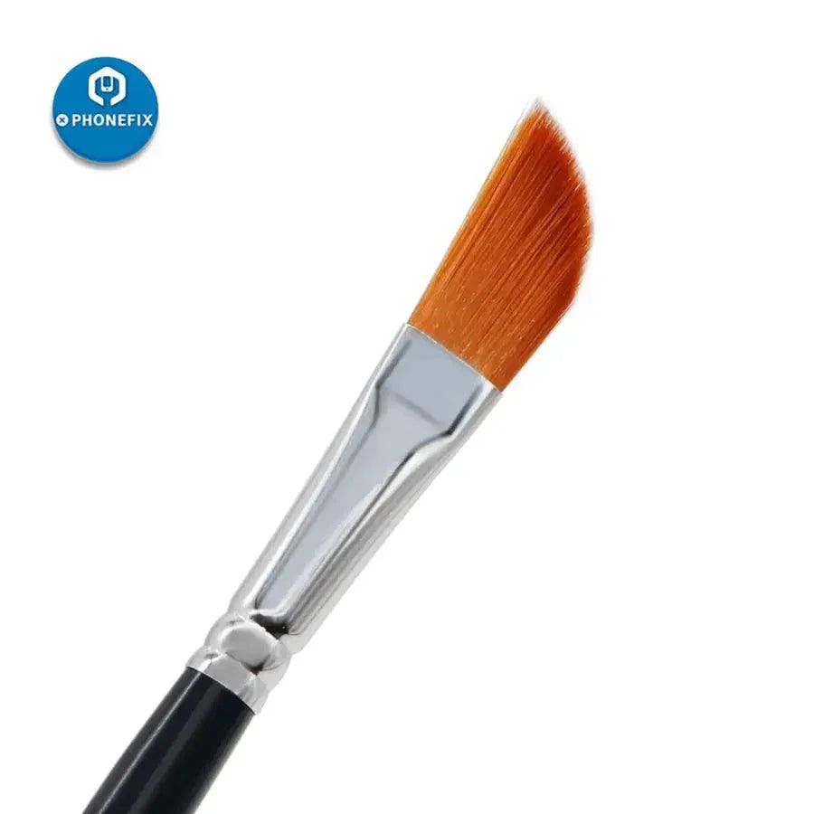 Phonefix 45° Bevel Mobile PCB Cleaning Brush with wooden handle, versatile hand tool for precise electronics cleaning.