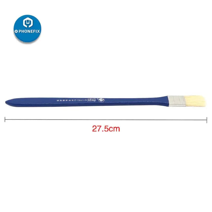 PHONEFIX anti-static soft-bristle brush for phone repair and PCB cleaning, handheld tool for electronics maintenance.