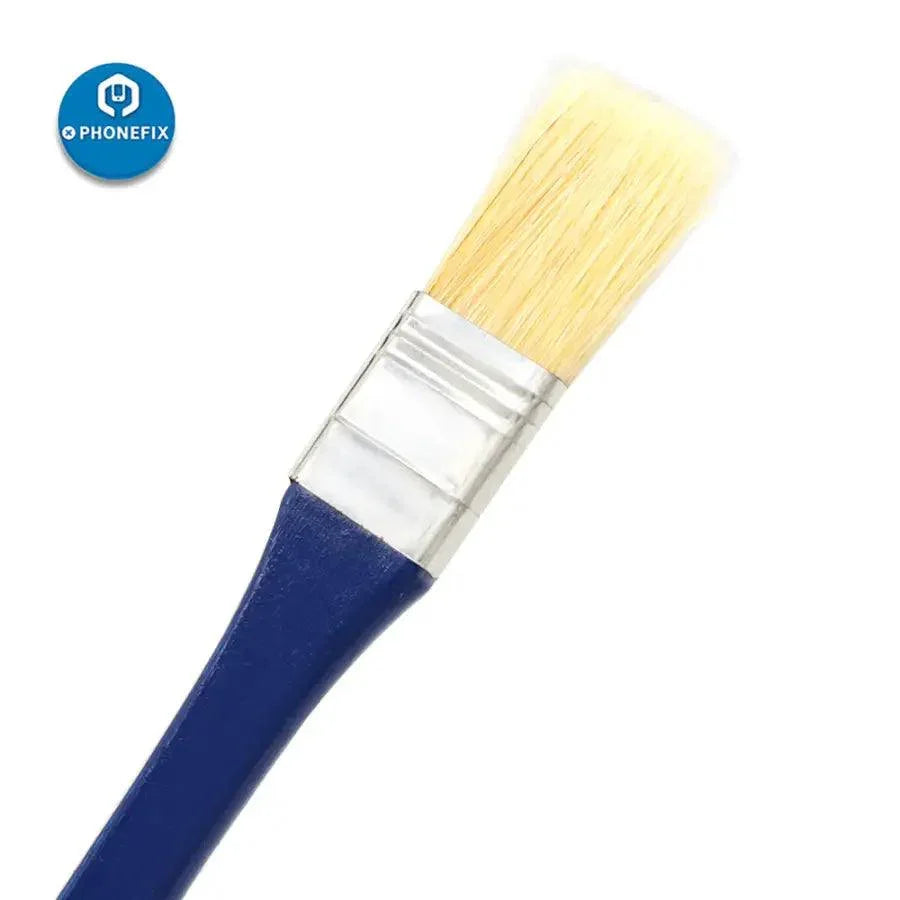PHONEFIX anti-static soft-bristle brush for phone repair and PCB cleaning, universal hand tool for electronics maintenance.