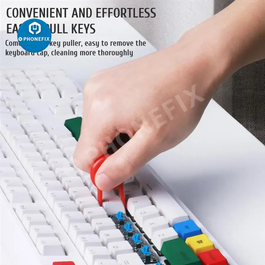 Universal PhoneFIX cleaning brush and pen kit for keyboards and AirPods Pro, designed for precise cleaning of electronic devices.