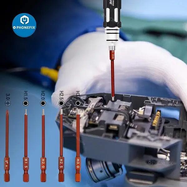 PhoneFix JM-P14 15-in-1 welding repair tools set in toolbox bag, includes universal hand tools for RC drone and electronics repair.