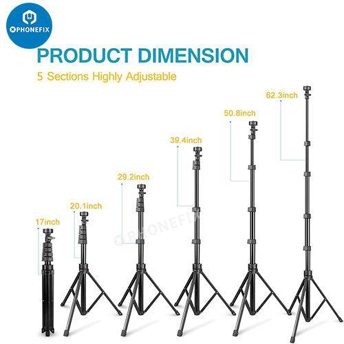 Trípode universal PHONEFIX para cámara de teléfono con control remoto inalámbrico y soporte para cabezal para fotos y vídeos estables.