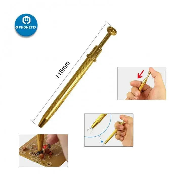 PHONEFIX four-claw IC chip pick up tool for small parts, universal hand tool for precise electronic component handling.
