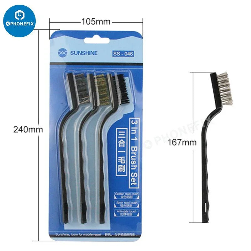 PhoneFix Sunshine SS-046 3-in-1 phone IC cleaning brush and repair toolkit, universal hand tool for electronic device maintenance.