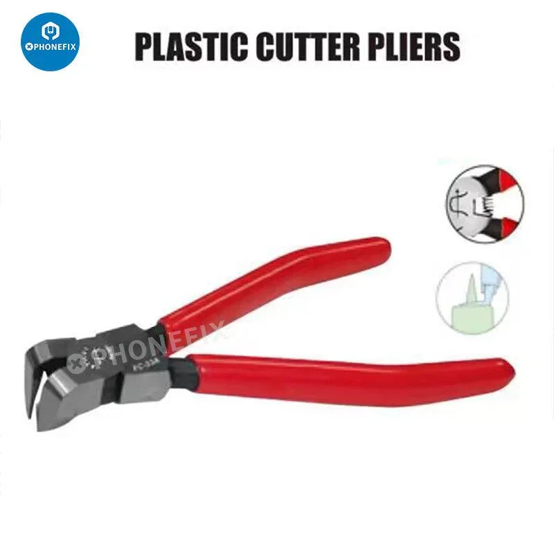 PhoneFix 90-degree diagonal pliers for iPhone rear camera removal, universal hand tool for precise cutting and camera repair.