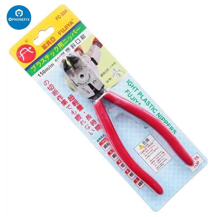 PhoneFix 90-degree diagonal pliers for iPhone rear camera removal, universal hand tool for precise cutting and camera repair.