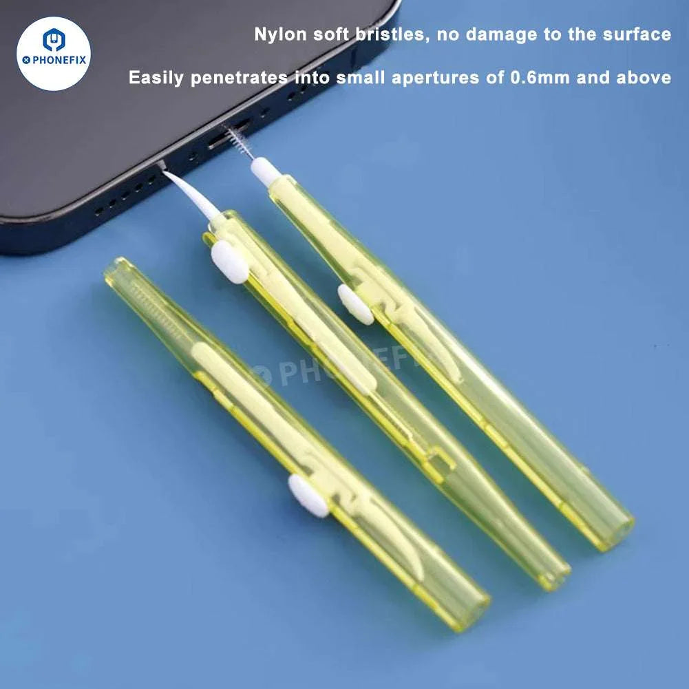PHONEFIX mobile phone hole cleaning brush for charging ports, dust removal tool, universal hand tool for electronic device maintenance