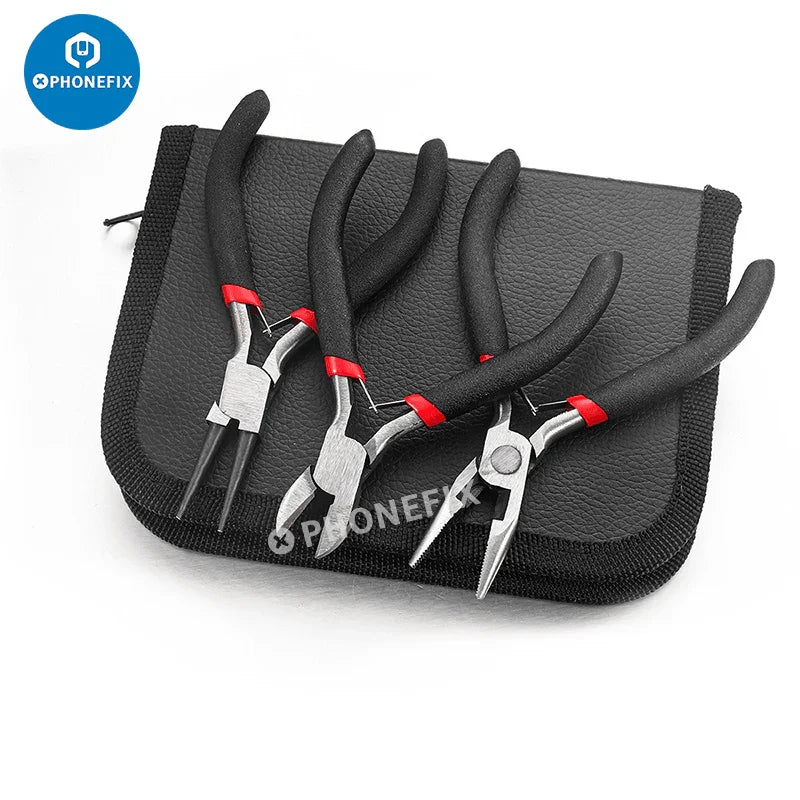 Kit de alicates para joyería hechos a mano de PHONEFIX, que incluye herramientas de reparación universales para manualidades y fabricación de joyas.