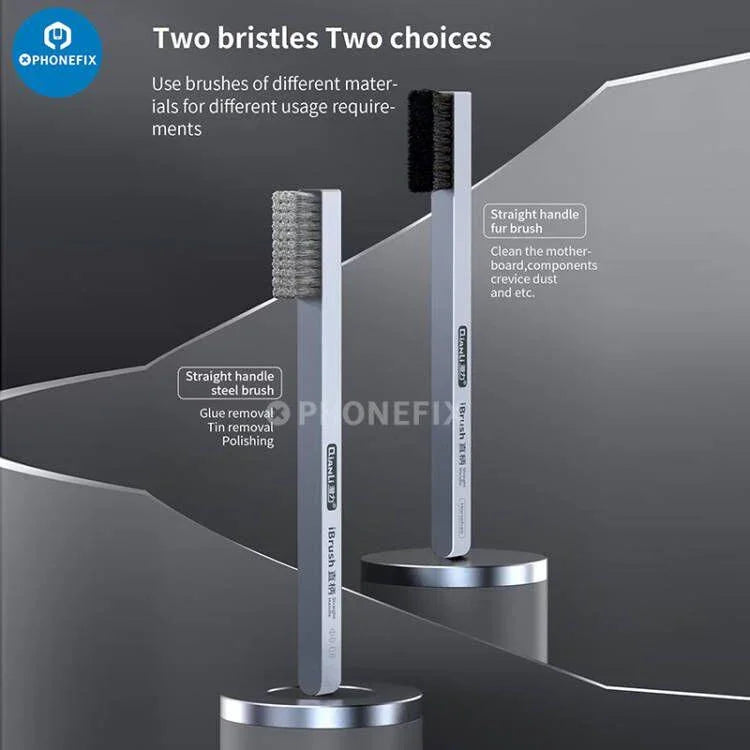 Qianli iBrush Premier Steel Brush for solder residue and glue removal, universal phone repair hand tool by PHONEFIX.
