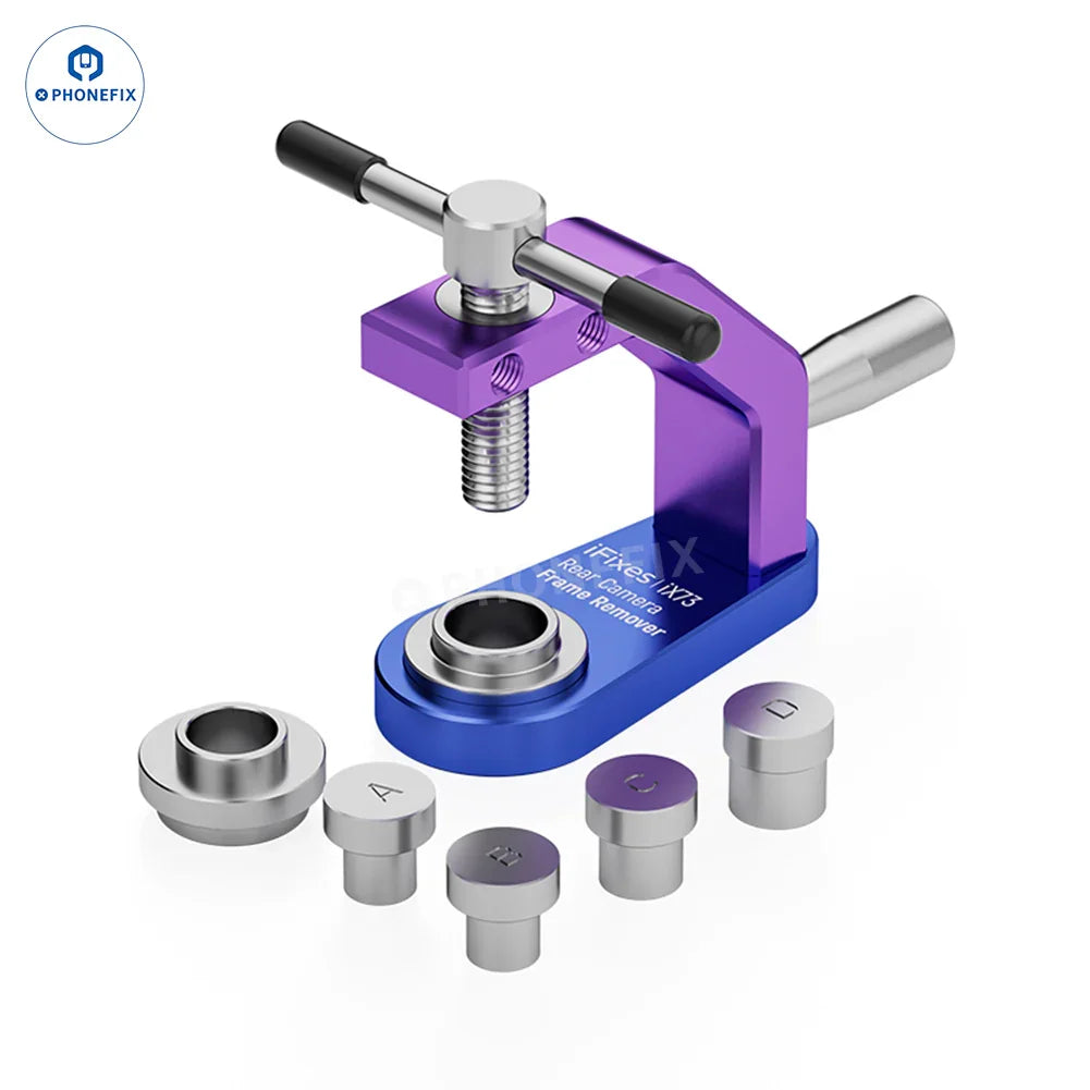 PHONEFIX JTX CK9 iX73 rear camera frame remover tool for iPhone X to Pro Max, used for camera frame removal and repair.