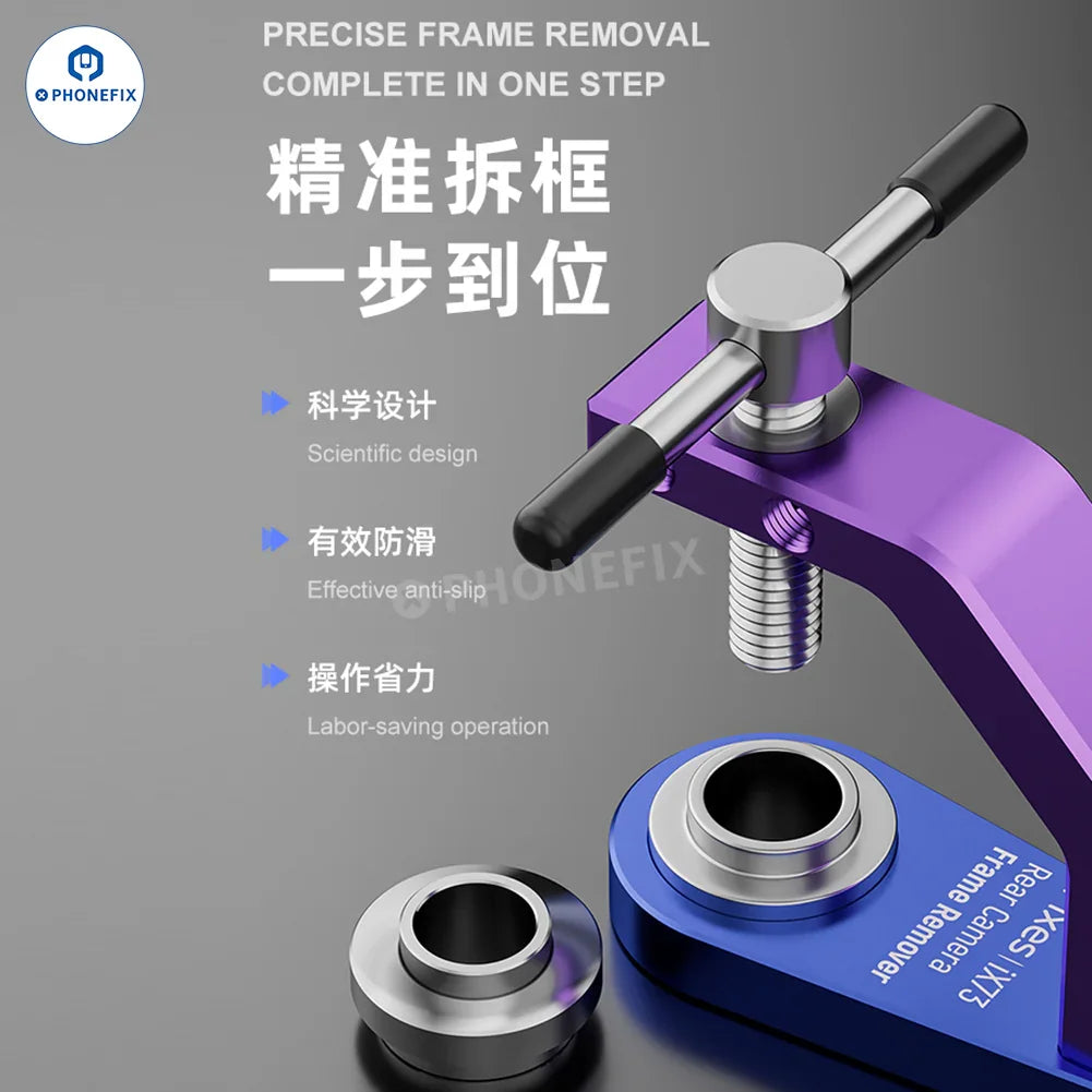 PHONEFIX JTX CK9 iX73 universal hand tool for removing rear camera frames on iPhone X to Pro Max models.