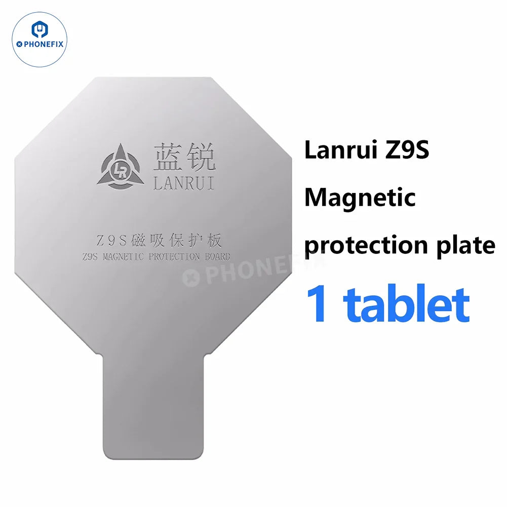 Placa de protección magnética para carga inalámbrica de iPhone Lanrui Z9 Z9S en color negro, herramienta manual universal con la marca PHONEFIX.