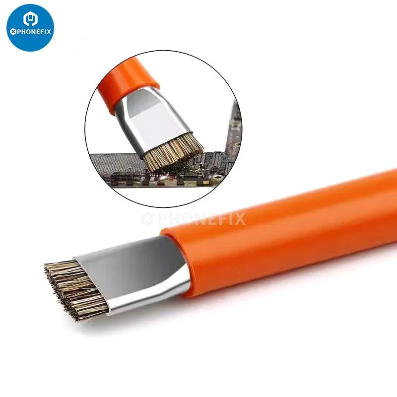 PHONEFIX MiJing Kit de brosses latérales en acier pour le nettoyage des circuits intégrés, comprenant deux outils manuels universels pour le nettoyage des appareils électroniques.