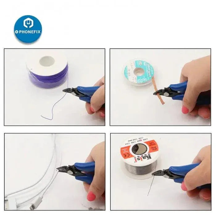 Pince coupante diagonale en acier inoxydable pour la réparation de téléphones, outil indispensable de PHONEFIX pour une coupe précise des fils.