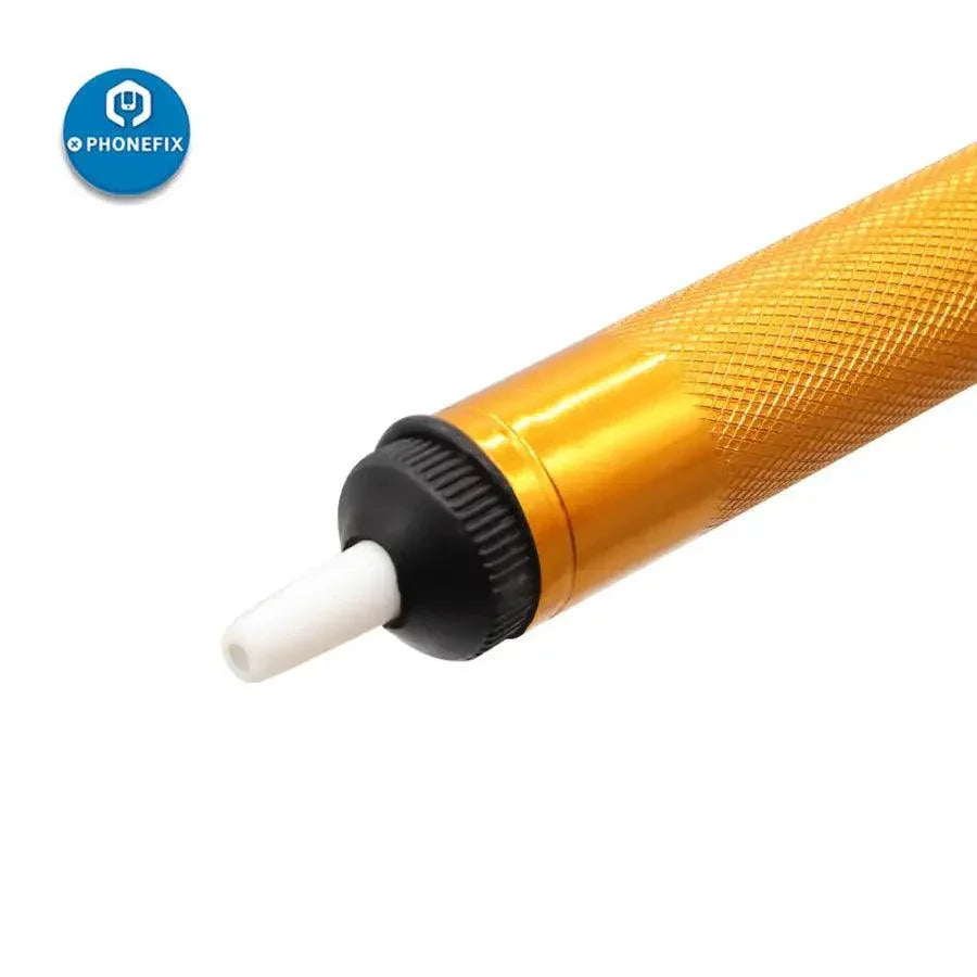 PhoneFIX metal desoldering pump, a hand tool with a suction tin gun for removing solder from circuit boards.