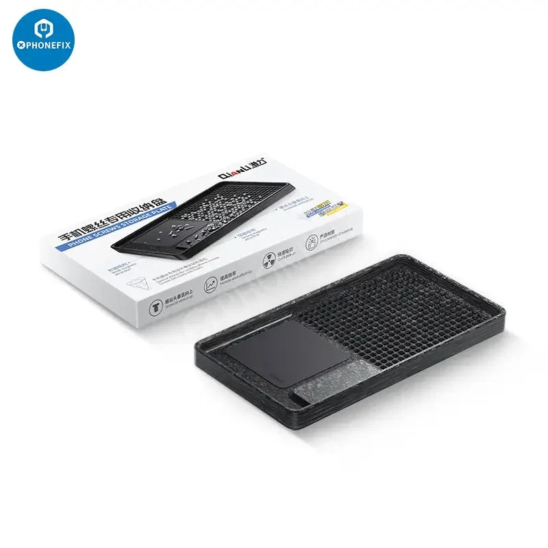 Qianli Magnetic Phone Screws Storage Plate Tray for phone repair, universal hand tool by PHONEFIX, used for organizing tiny screws.