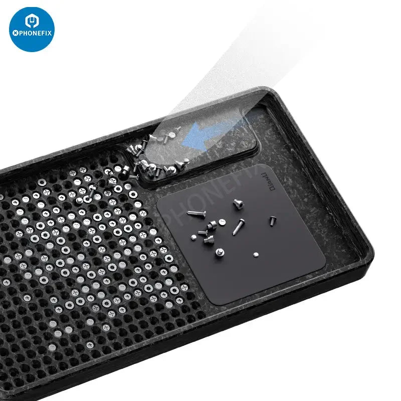 PHONEFIX Qianli Magnetic Phone Screws Storage Plate Tray for phone repair, universal hand tool for organizing small screws.