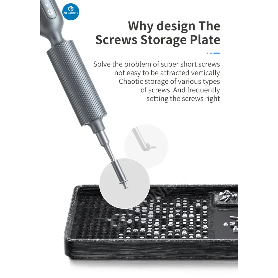 PHONEFIX magnetic phone screws storage tray for phone repair, universal hand tool for organizing small screws during repairs.