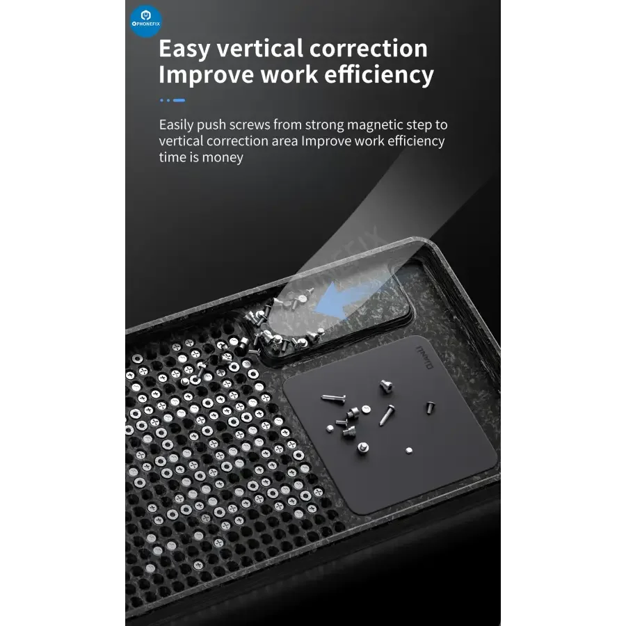 PHONEFIX magnetic phone screws storage plate tray for phone repair, universal hand tool for organizing small screws during repairs.
