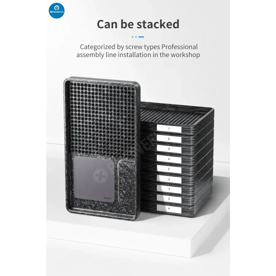 Qianli Magnetic Phone Screws Storage Plate Tray by PHONEFIX for phone repair, holds screws securely during repairs.