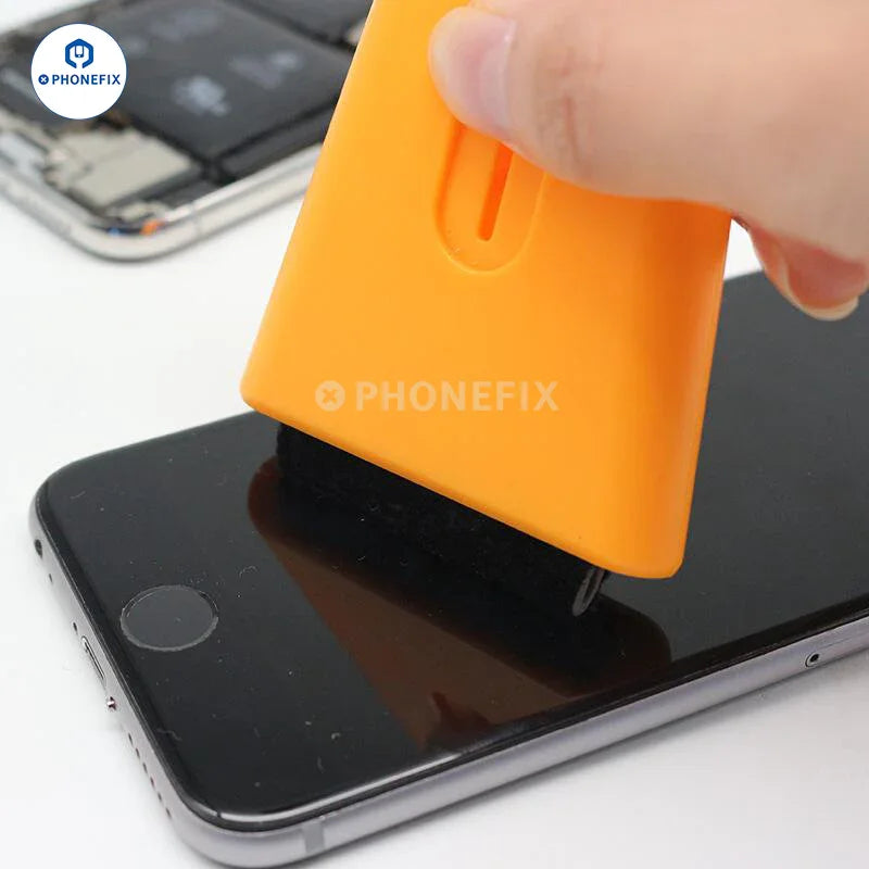 PhoneFix double-ended retractable cleaning brush for phones and keyboards, with dust removal tips for universal use.