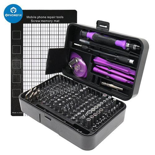 PHONEFIX 170-in-1 multifunctional screwdriver set with red handles, universal hand tools for phone screen opening and repairs.