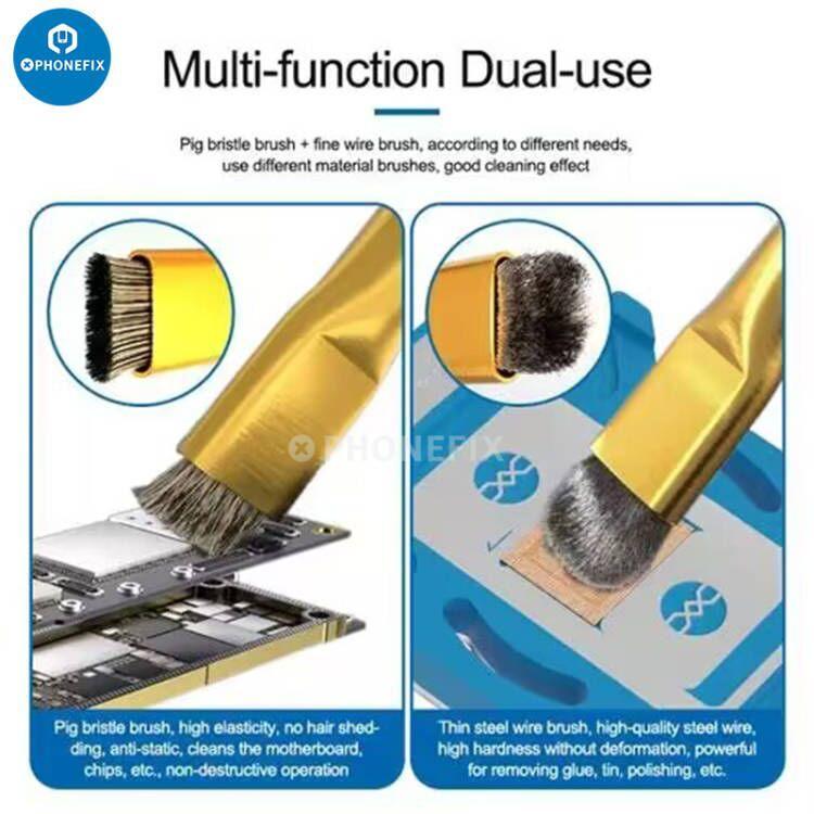 Cepillo de limpieza antiestático Sunshine SS-022B para la reparación de placas de circuito impreso de teléfonos, una herramienta manual universal de PHONEFIX con cerdas para la limpieza de componentes electrónicos.