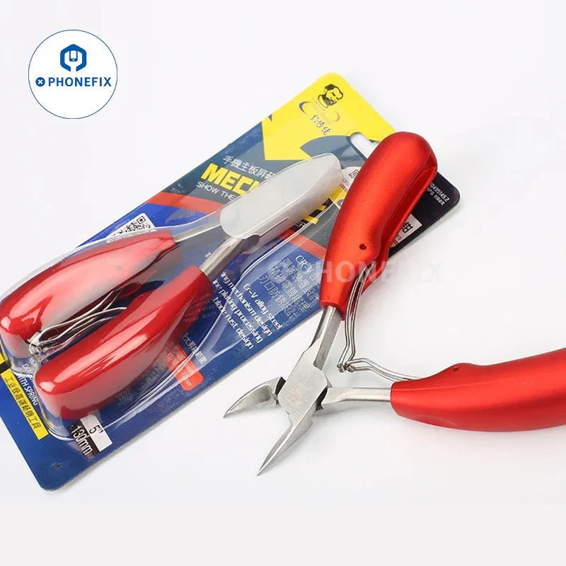 PhoneFix 5-inch multifunction diagonal pliers, universal hand tool for cutting and gripping, designed for versatile mechanic tasks.