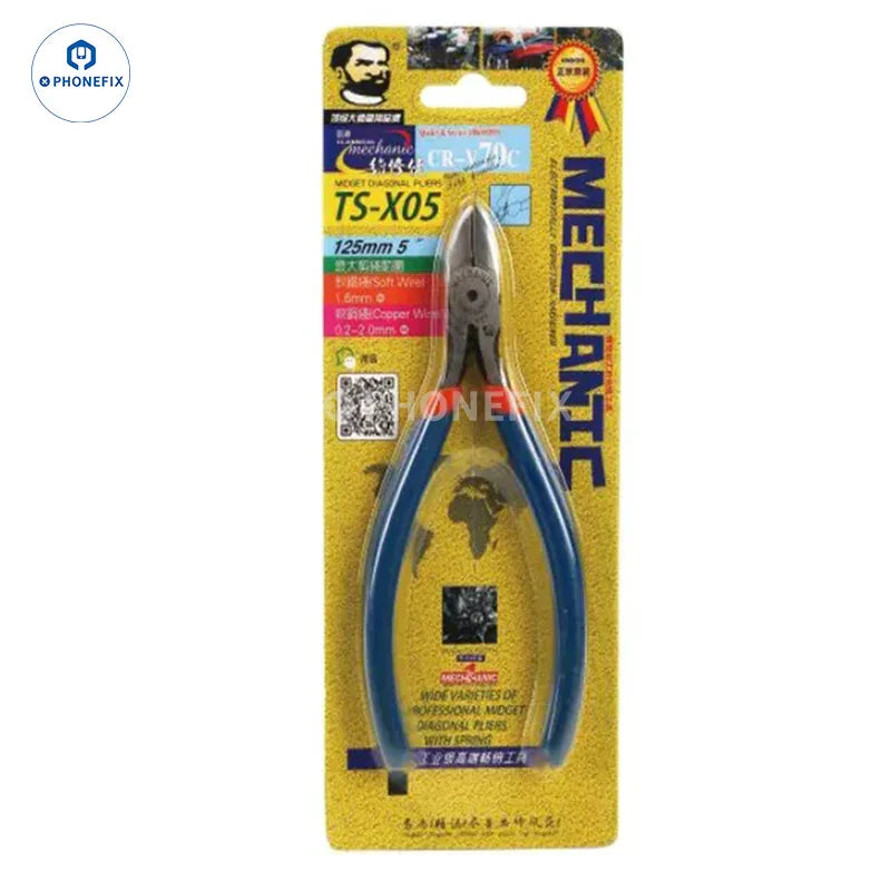 PhoneFix 5-inch multifunction diagonal pliers, universal hand tool for cutting and gripping in the mechanic series.