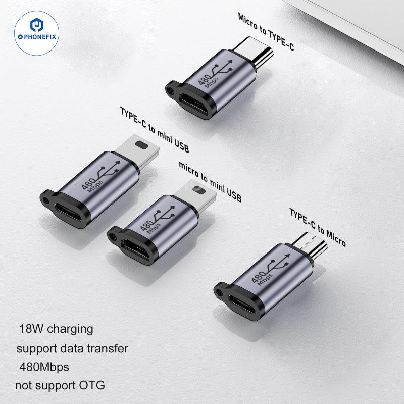 Phonefix MINI Type-C female/male USB lighting phone adapter, compact USB-C to Lightning connector for iPhone charging and data transfer