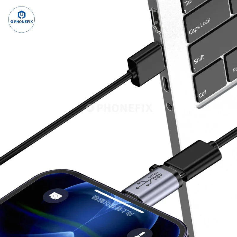 PHONEFIX MINI Type-C female to micro USB male lighting USB phone adapter for charging and data transfer.