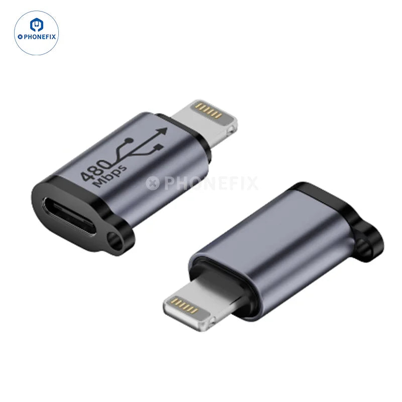 PhoneFix MINI Type-C Female to Male USB adapter for phone charging and data transfer, compact and lightweight design.