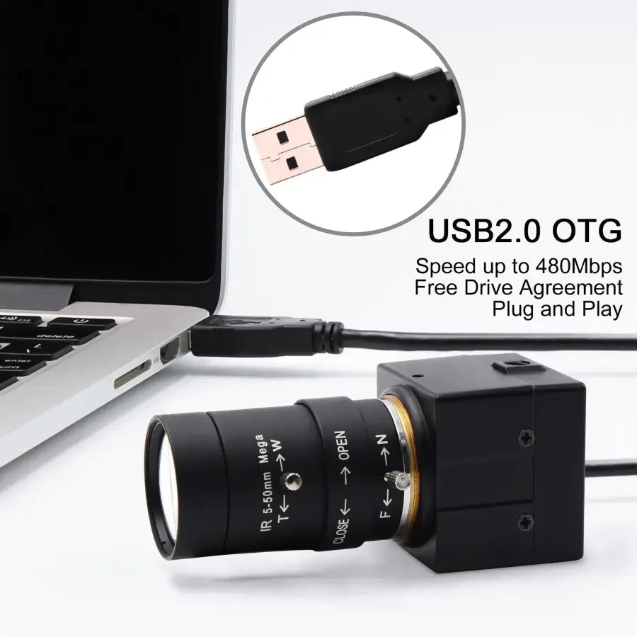 1080p varifocal USB webcam by PHONEFIX, industrial-grade USB HDMI camera with adjustable focus for clear video capture.