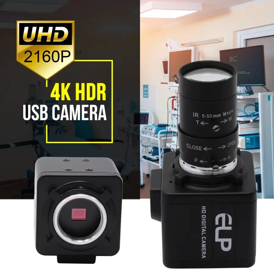 4K Sony high frame rate USB webcam with manual varifocal lens, ideal for streaming and video conferencing, by PHONEFIX.