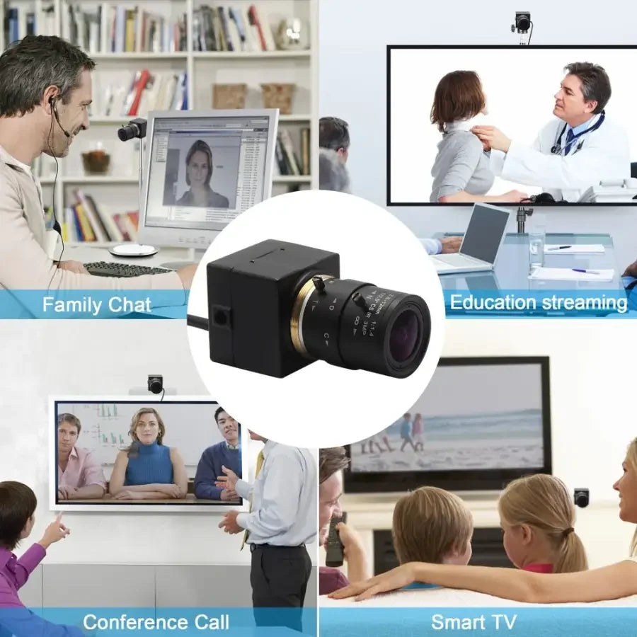 PHONEFIX industrial USB webcam with 120fps, full HD resolution, and varifocal lens, ideal for high-speed video recording.