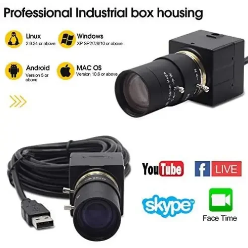 PHONEFIX 4K 8MP HD varifocal USB webcam with optical zoom, suitable for high-resolution video and video conferencing.