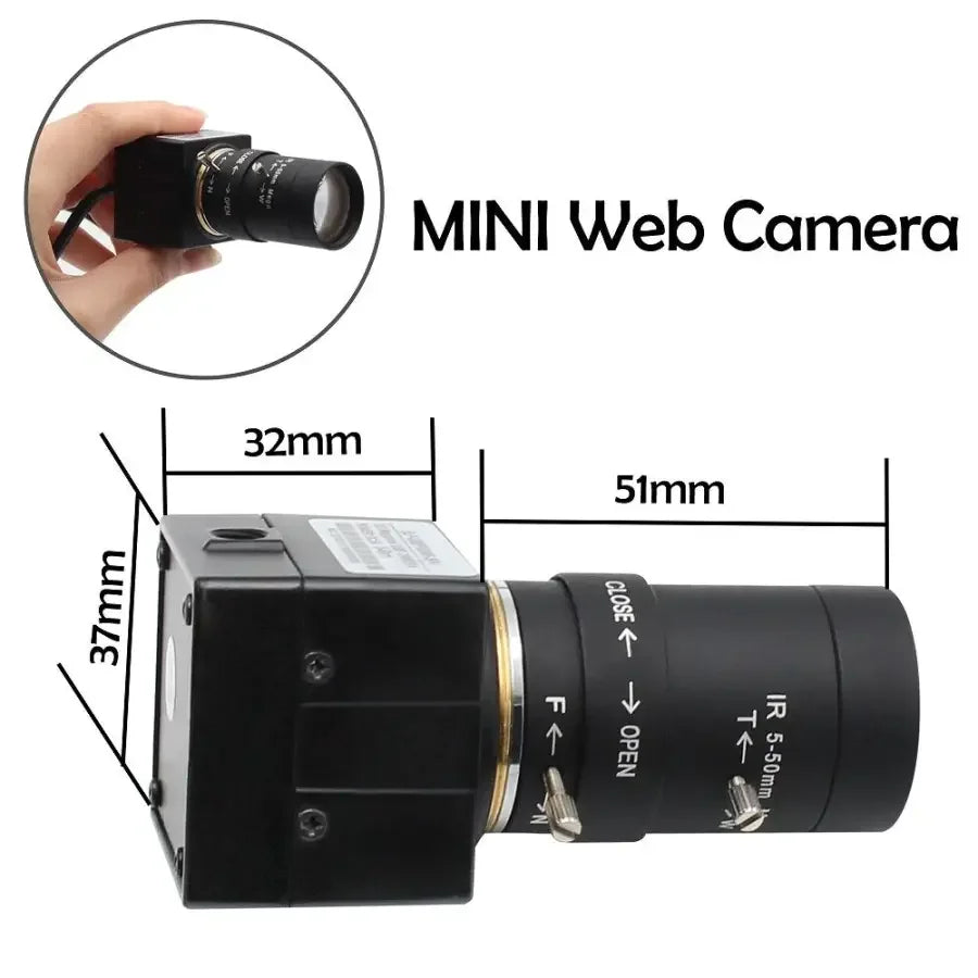 High-resolution 8MP USB CCTV webcam by PHONEFIX, industrial USB video camera with HDMI connection, ideal for surveillance and video recording.