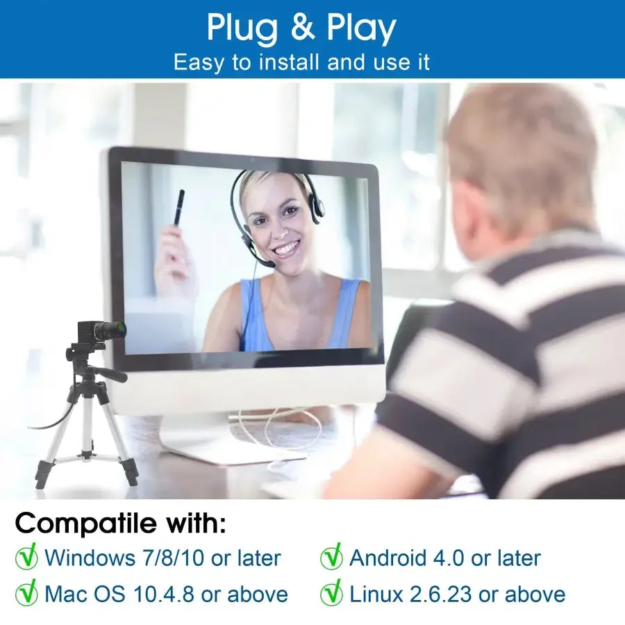 PHONEFIX 8MP USB HDMI webcam, industrial-grade high-resolution video camera with USB connectivity and sleek design.