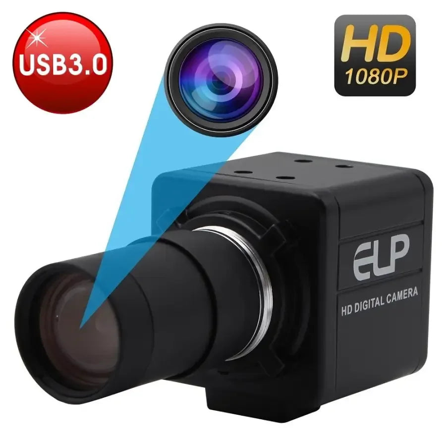 PHONEFIX USB 3.0 webcam with varifocal lens, designed for high-speed video quality on computers and PCs.