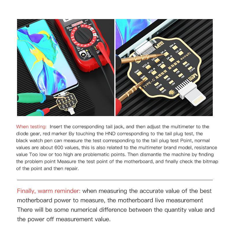 Micro USB dock flex test board for phone U2 charging port testing, compatible with PHONEFIX USB port tester.