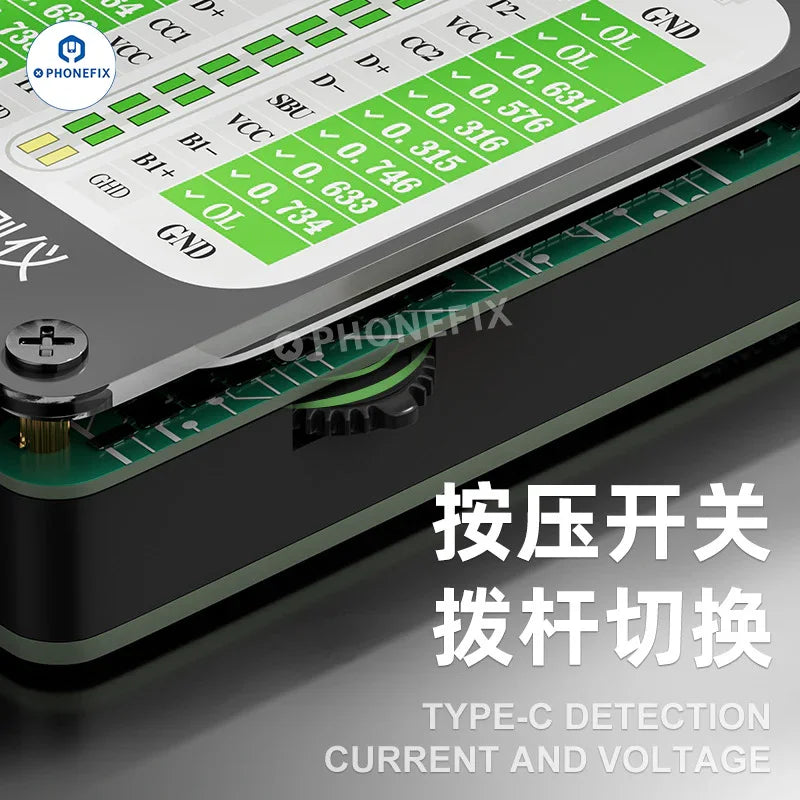 QianLi iBridge A3 Tail Plug USB port tester with Lightning and Type-C ports for phone and device diagnostics by PHONEFIX