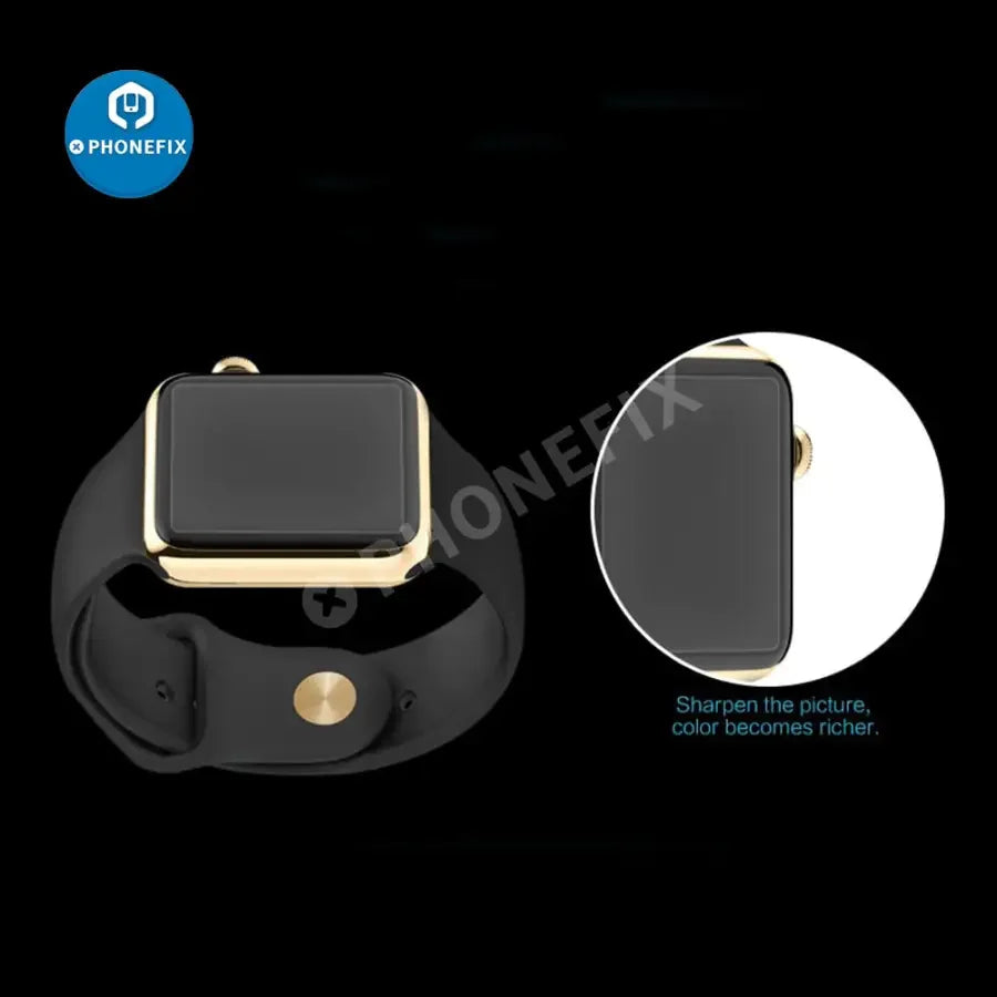 9H tempered glass screen protector for Apple Watch 42mm, 0.2mm thickness, PHONEFIX watch accessory, clear and durable protection