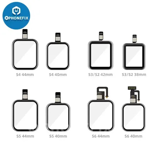 Apple Watch S1-S6 touch digitizer glass with OCA for 38-44mm, designed as a replacement watch accessory by PHONEFIX.