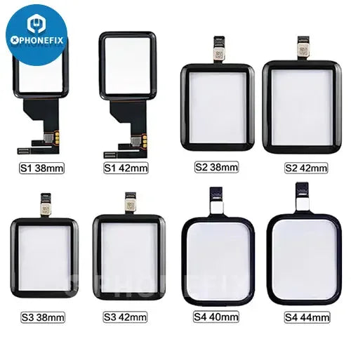 Apple Watch S1-S6 touch digitizer glass with OCA for 38-44mm, compatible watch accessory by PHONEFIX, premium replacement part
