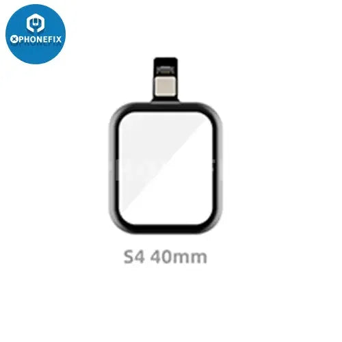Apple Watch S1-S6 touch digitizer glass with OCA for 38-44mm, phone repair accessory by PHONEFIX, shown in the image.