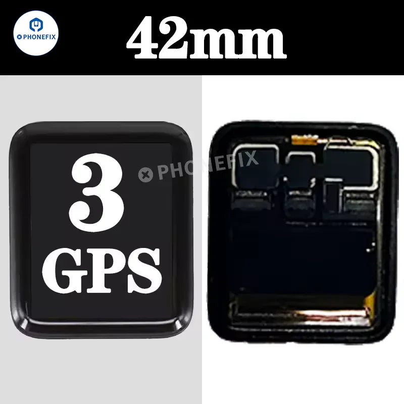 OLED screen digitizer assembly for Apple Watch Series 3 42mm, compatible with SE and Ultra models, by PHONEFIX.
