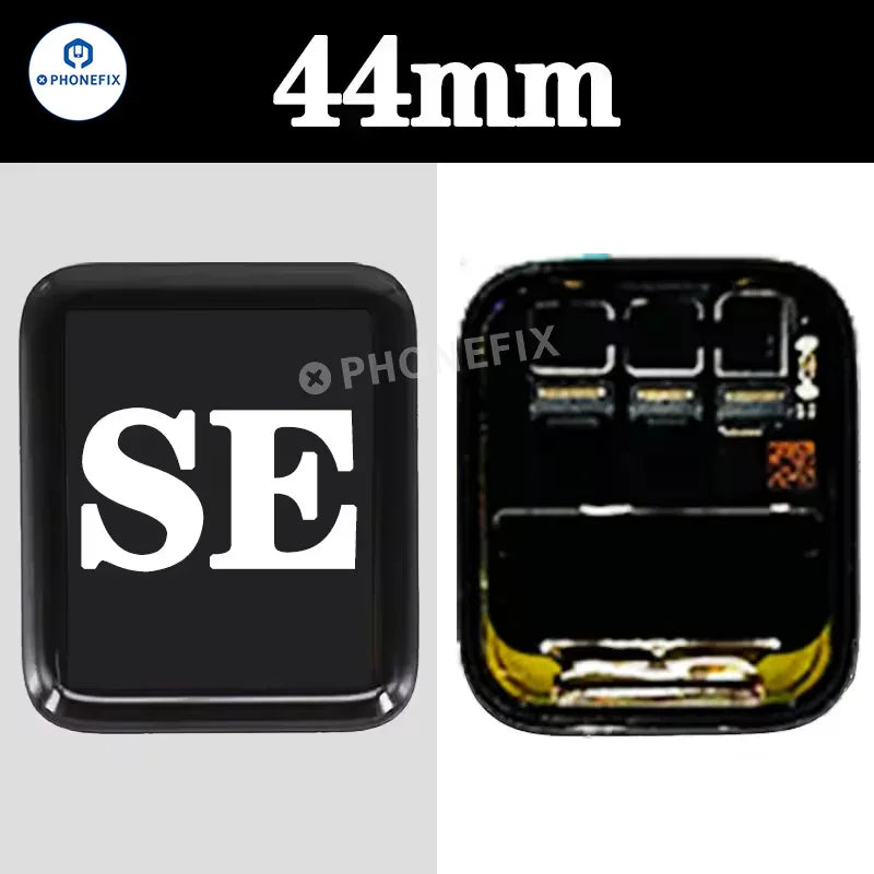 OLED screen digitizer assembly for Apple Watch SE Ultra Series 1-11, 44mm, showing the watch face and digital display.